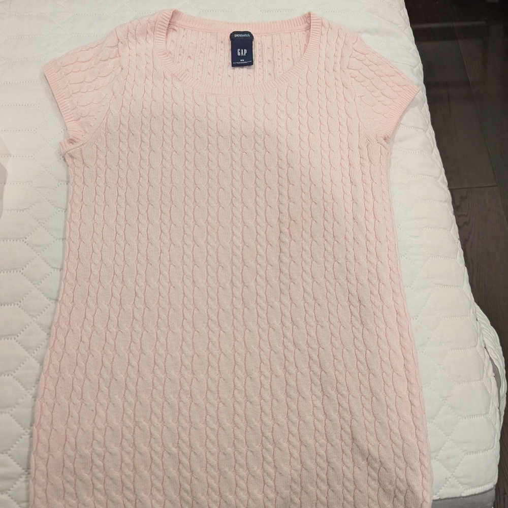 GAP Pink Cable Knit Sweater Dress